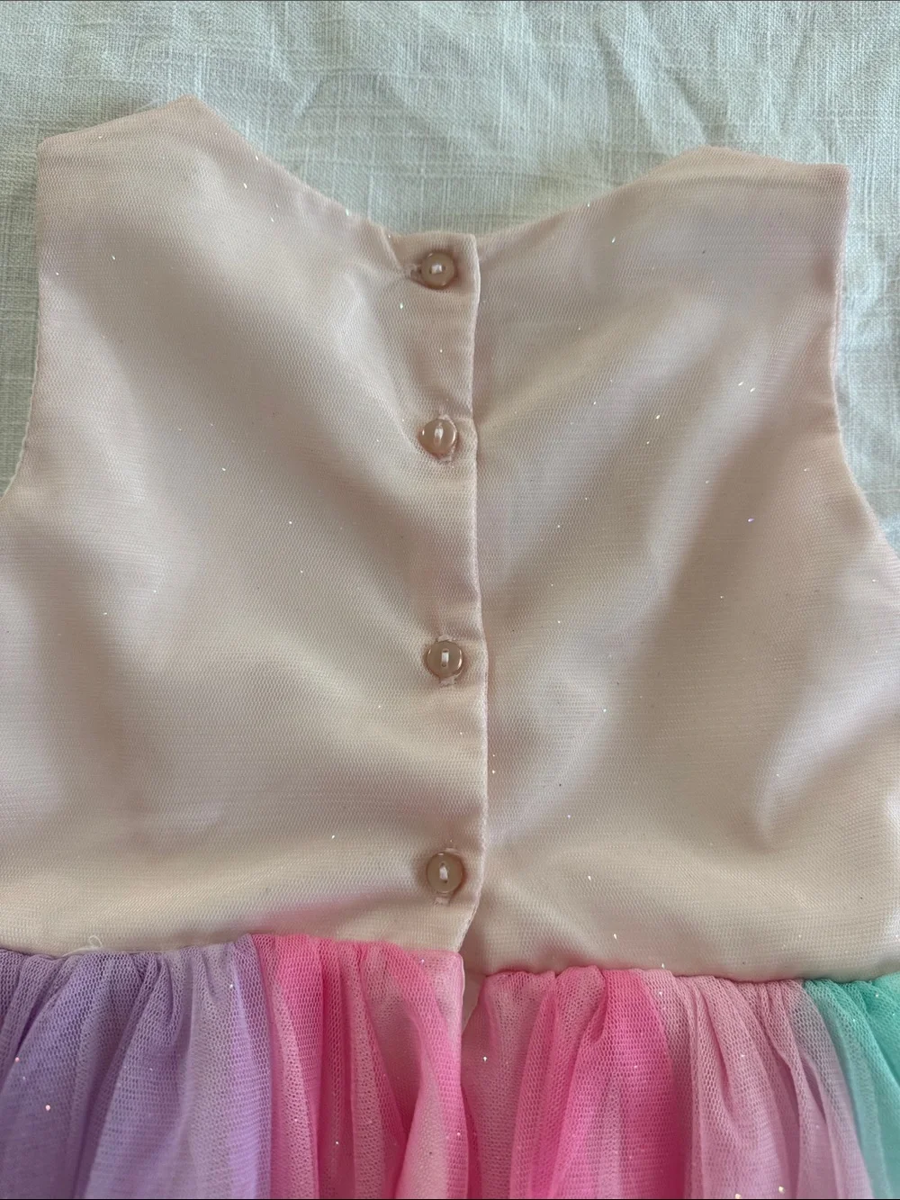 H&M Pink Sequin Bodice Rainbow Tulle Party Dress